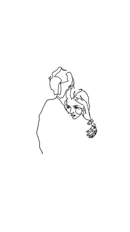Outline Art Love Hug Wallpaper