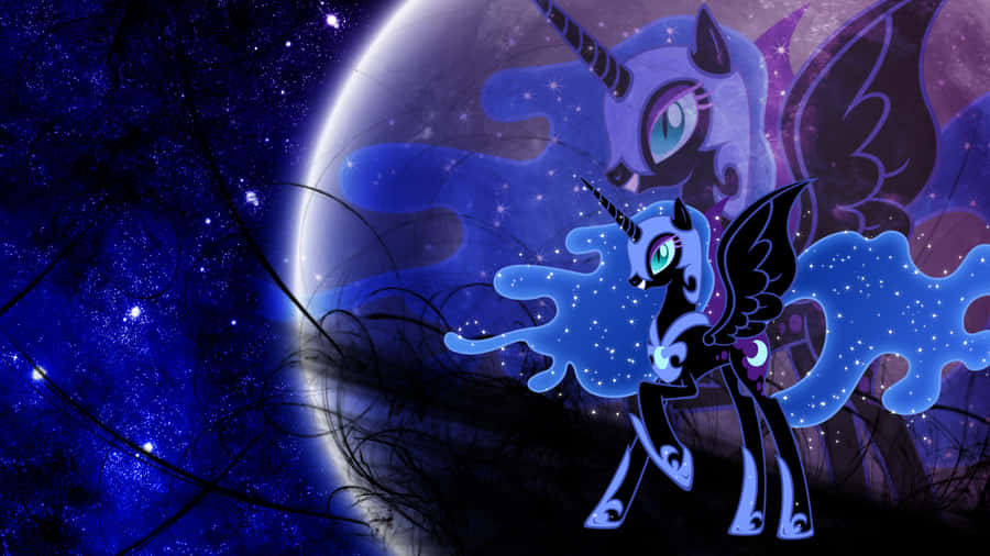 Outlined Against A Cloudless Night Sky, Nightmare Moon Creates Fear And Dread Wallpaper