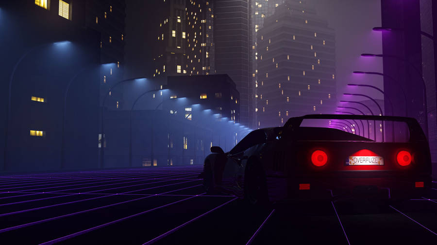 Outrun Futuristic Video Game Wallpaper