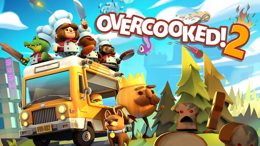 Overcooked 2 Game Cover Wallpaper