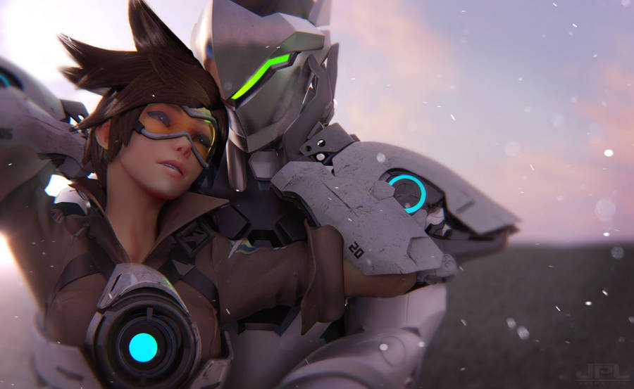 Overwatch Couple Genji And Tracer Wallpaper