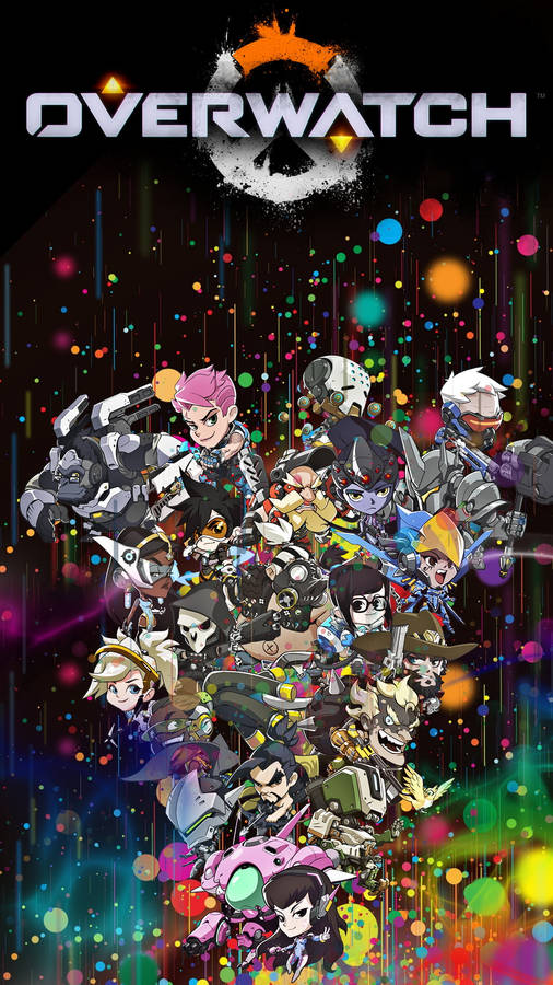 Overwatch Phone Chibi Characters Wallpaper