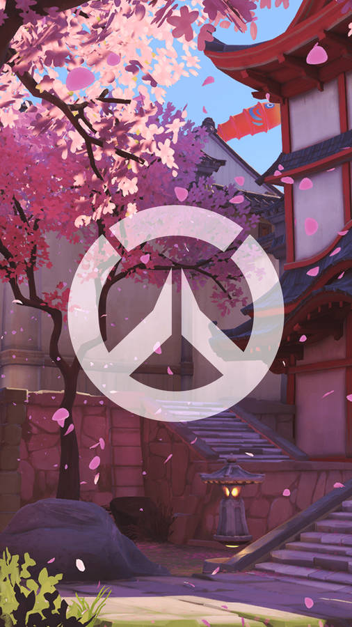 Overwatch Phone Logo Japanese Scene Wallpaper