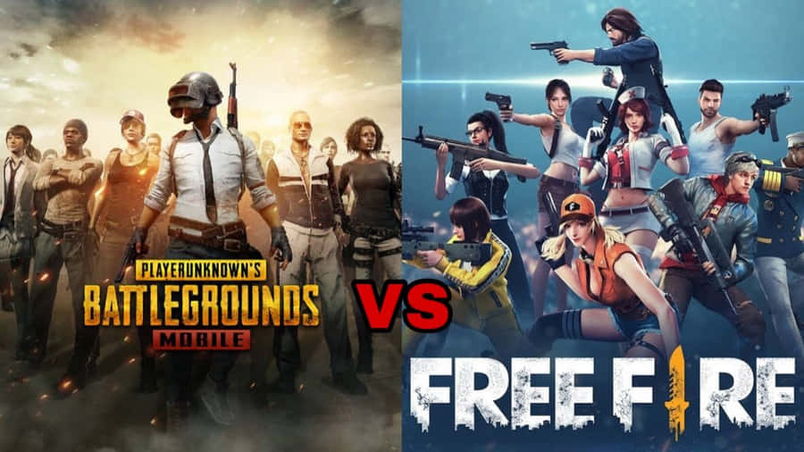 P U B G Mobilevs Free Fire Comparison Wallpaper