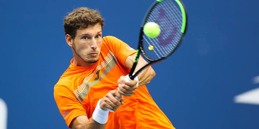 Pablo Carreno Busta Hitting The Ball Wallpaper