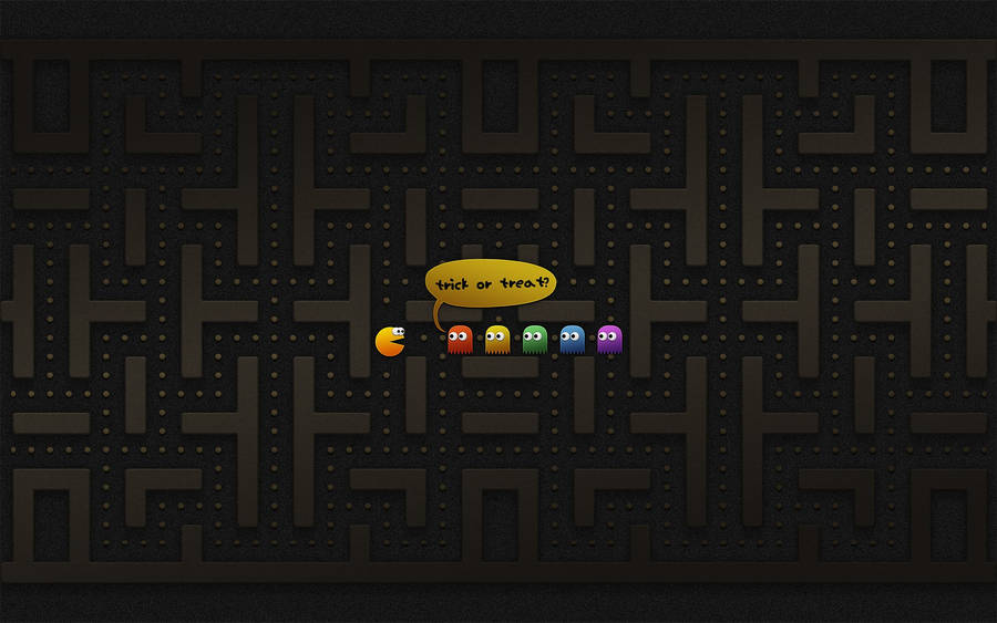 Pac Man Video Game Halloween Theme Wallpaper