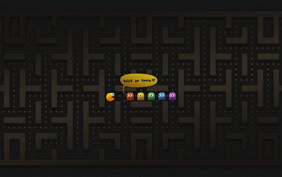 Pacman Halloween Laptop Promo Wallpaper