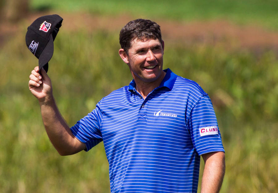 Padraig Harrington Celebrating A Successful Shot On The Golf Course Wallpaper