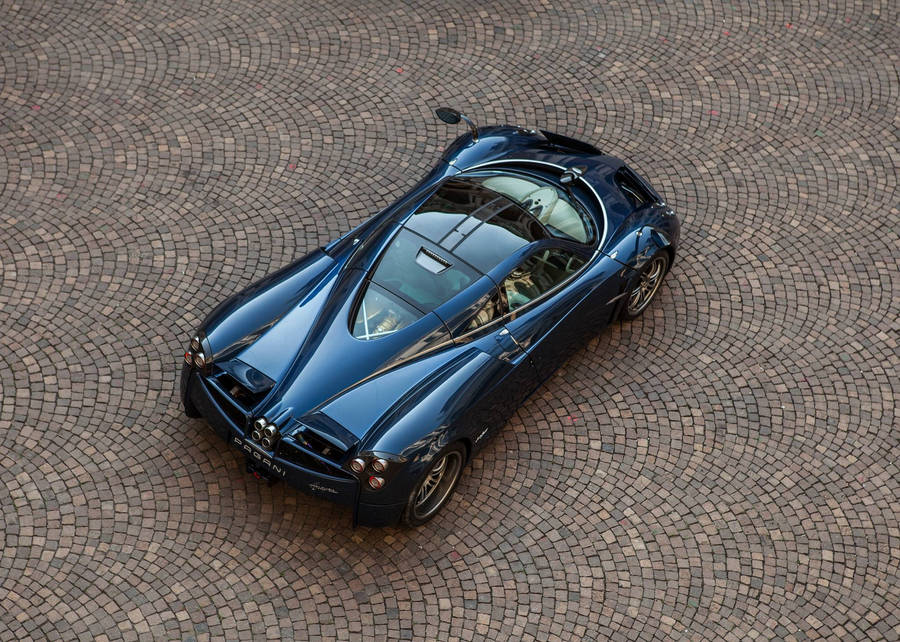 Pagani Huayra Dark Blue Aerial Wallpaper