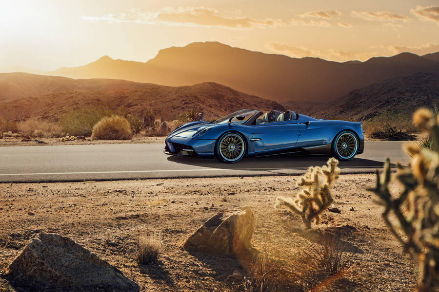 Pagani Huayra Roadster During Sunrise Wallpaper