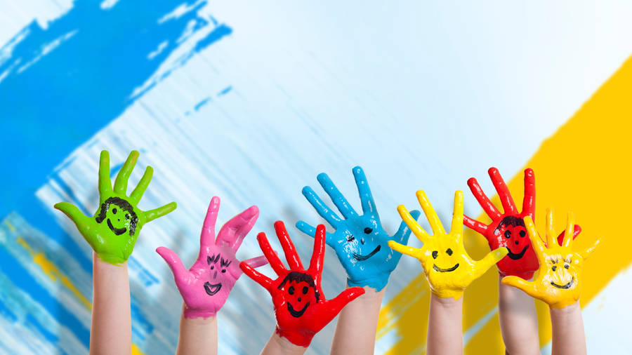 Painted Cute Smile Hands Wallpaper