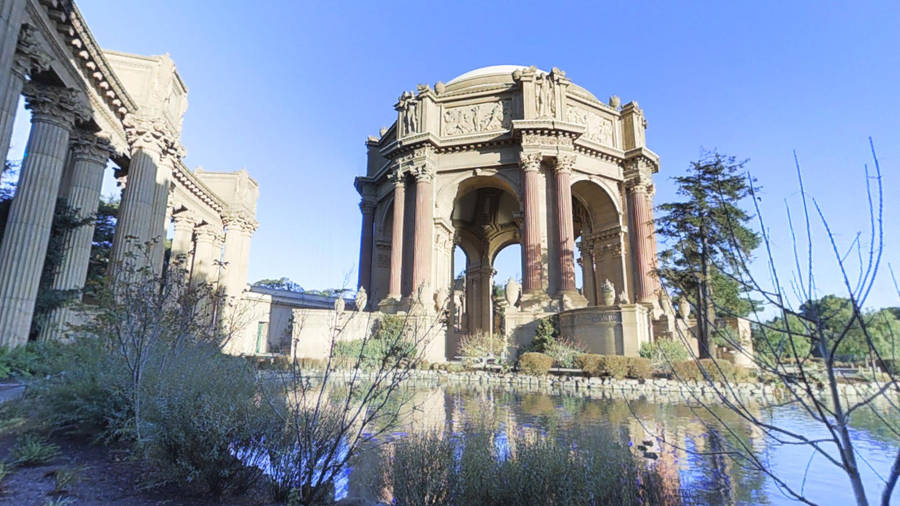 Palace Of Fine Arts Clear Sky Wallpaper