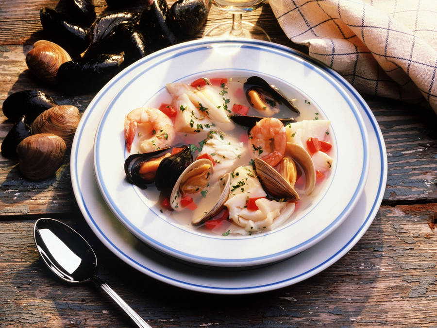 Pale White Broth Bouillabaisse Recipe Wallpaper