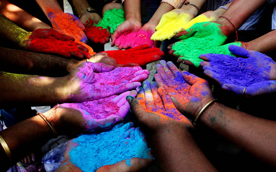 Palms Up Happy Holi Hd Wallpaper