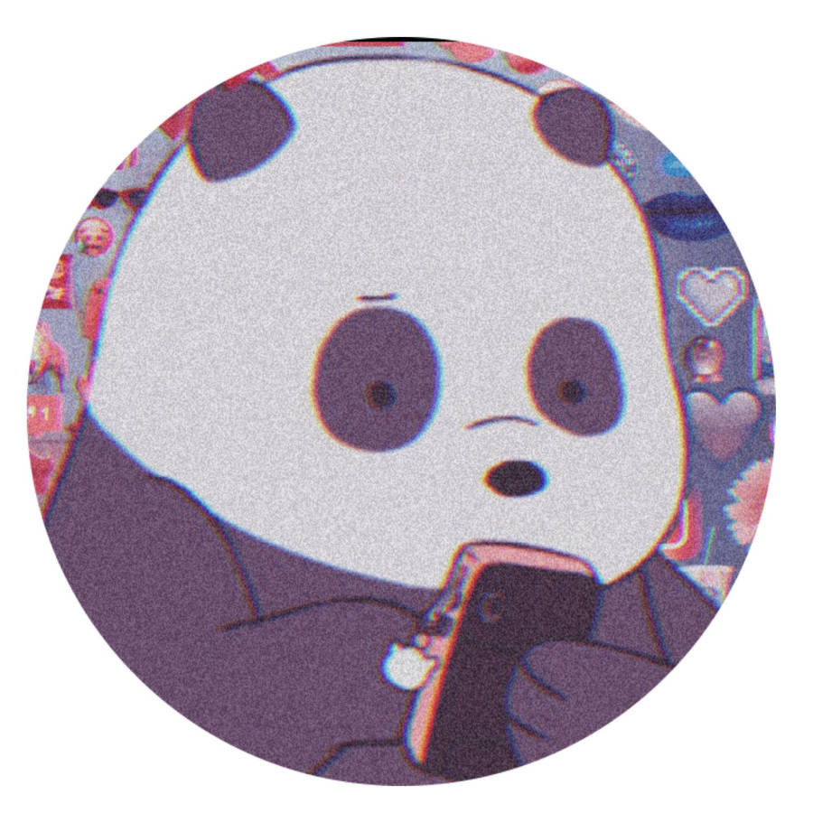 Panda Bear On Phone Instagram Pfp Wallpaper