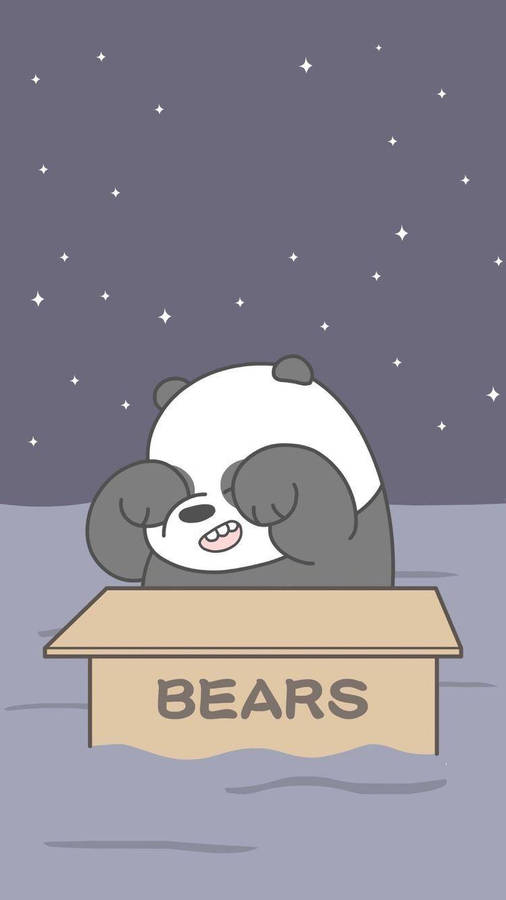 Panda Stranded At Ocean We Bare Bears Wallpaper