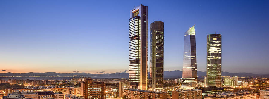 Panoramic Madrid Cuatro Torres Wallpaper