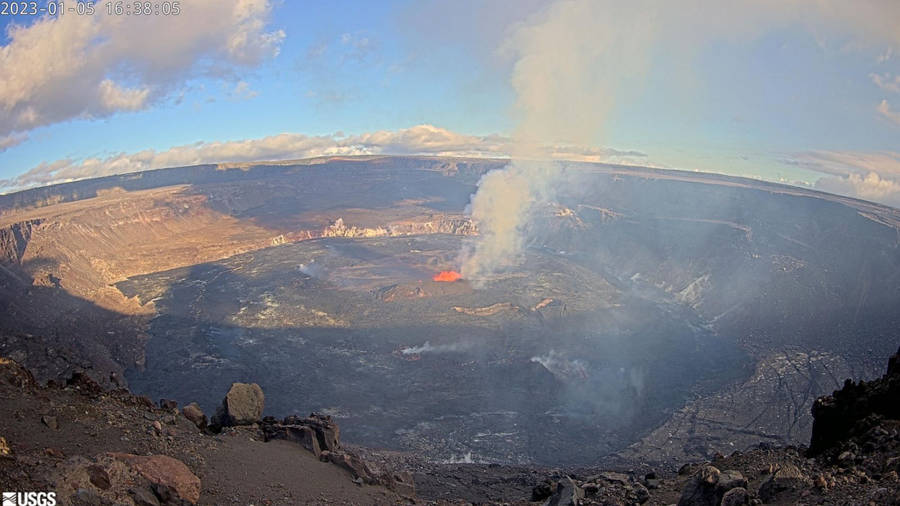 Panoramic Shot Kilauea Volcano Wallpaper