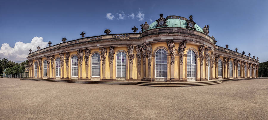 Panoramic View Sanssouci Palace Potsdam Wallpaper