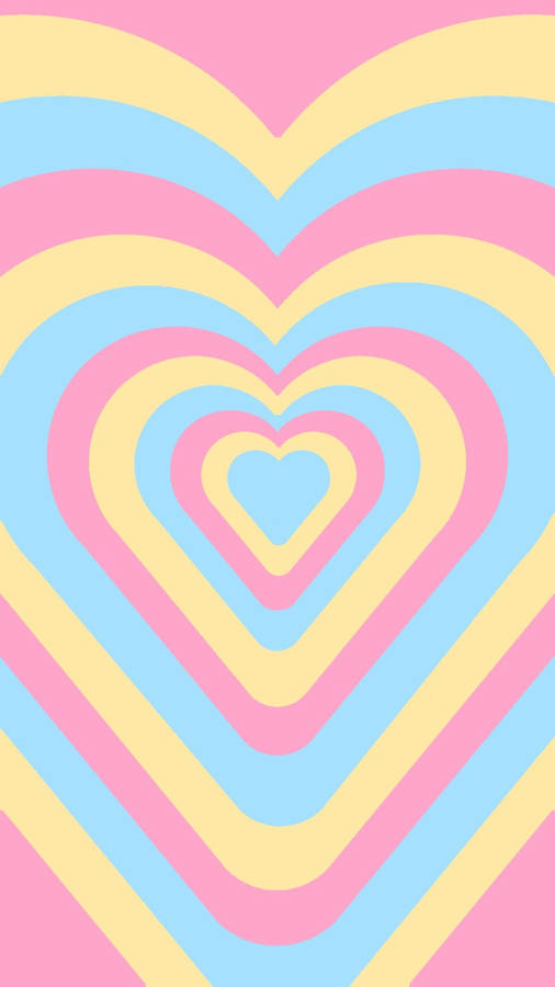 Pansexual Pastel Spiral Heart Tunnel Wallpaper