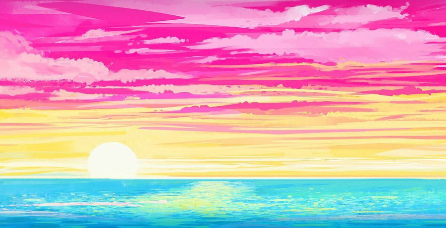 Pansexual Sunset Horizon Wallpaper