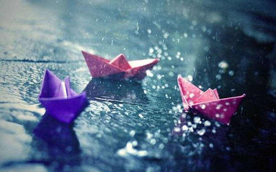 Paper Boats Most Beautiful Rain Wallpaper