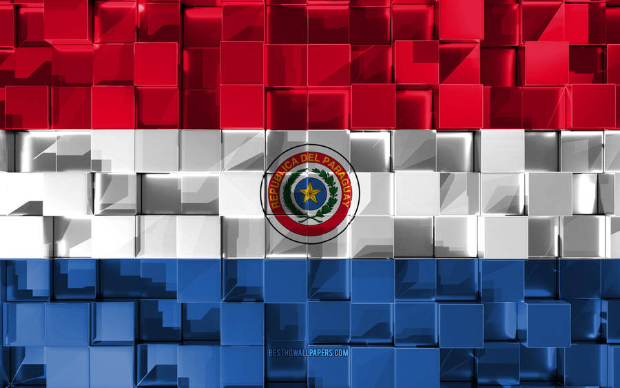 Paraguay Flag Cube Art Wallpaper