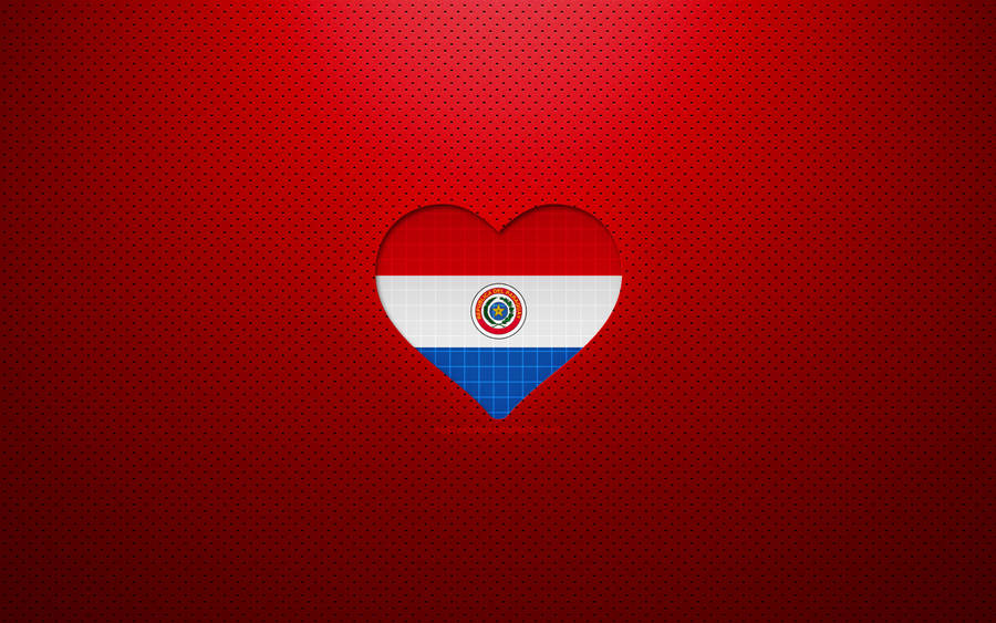 Paraguay Flag With Heart Wallpaper