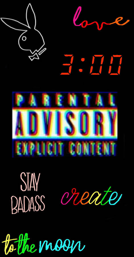 Parental Advisory Playboy Doodle Wallpaper