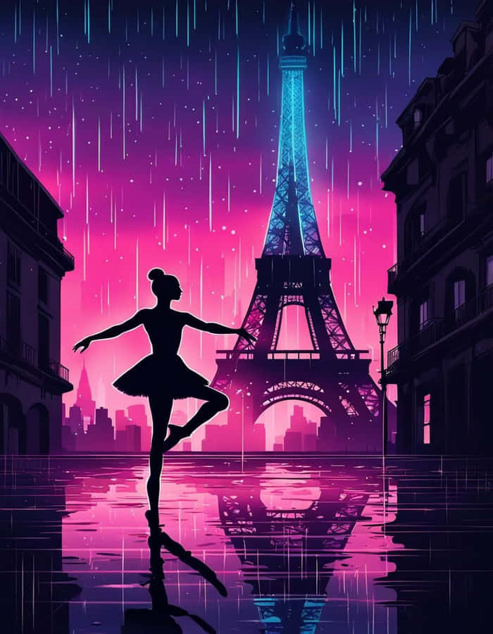 Parisian Rain Dance Ballet Wallpaper