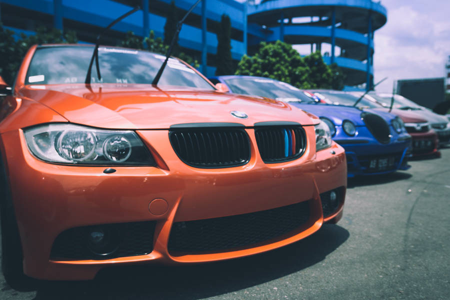 Parked Bmw Cars Front Wallpaper