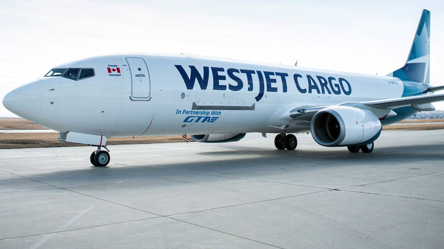 Parked Westjet Airline Plane Wallpaper