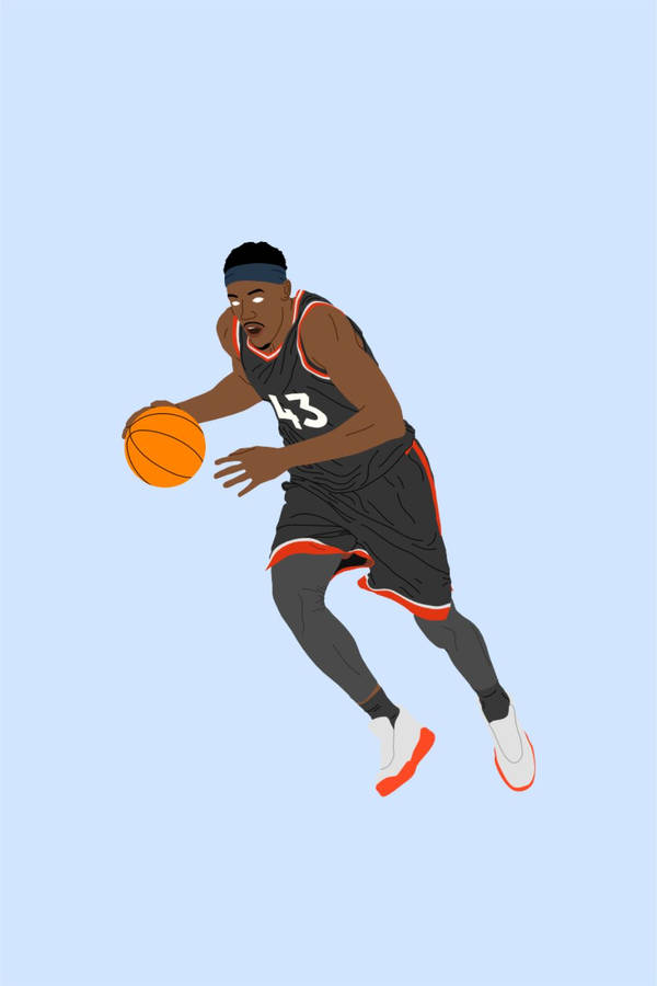 Pascal Siakam Dribbling Vector Art Wallpaper