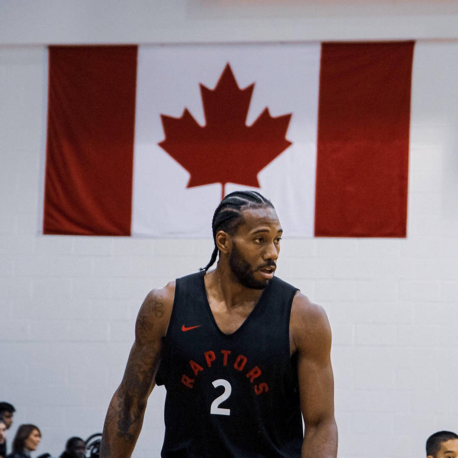 Pascal Siakam With Flag Of Canada Wallpaper