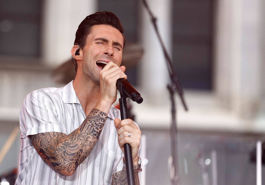 Passionate Performer Adam Levine Wallpaper