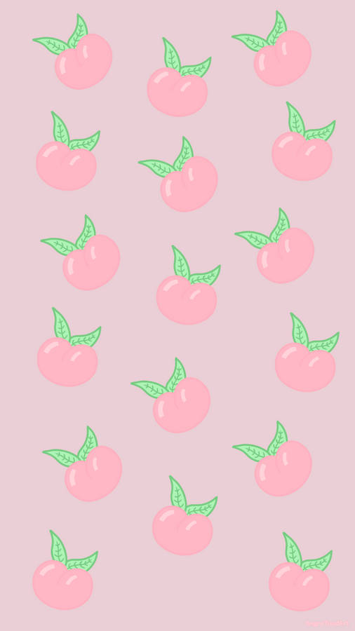 Pastel Aesthetic Peaches Pattern Wallpaper