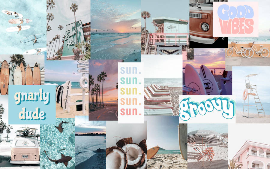 Pastel Aesthetic Summer Collage Wallpaper