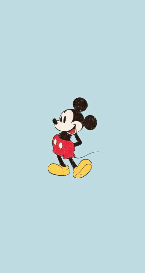 Pastel Blue Mickey Mouse Iphone Wallpaper