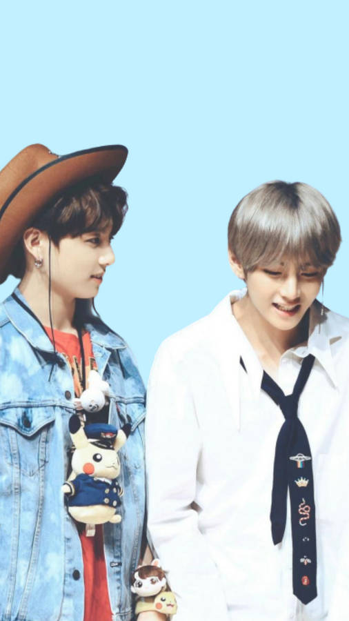 Pastel Blue Taekook Bts Wallpaper