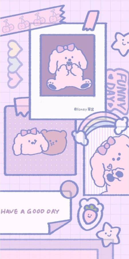 Pastel Cute Purple Bear Wallpaper