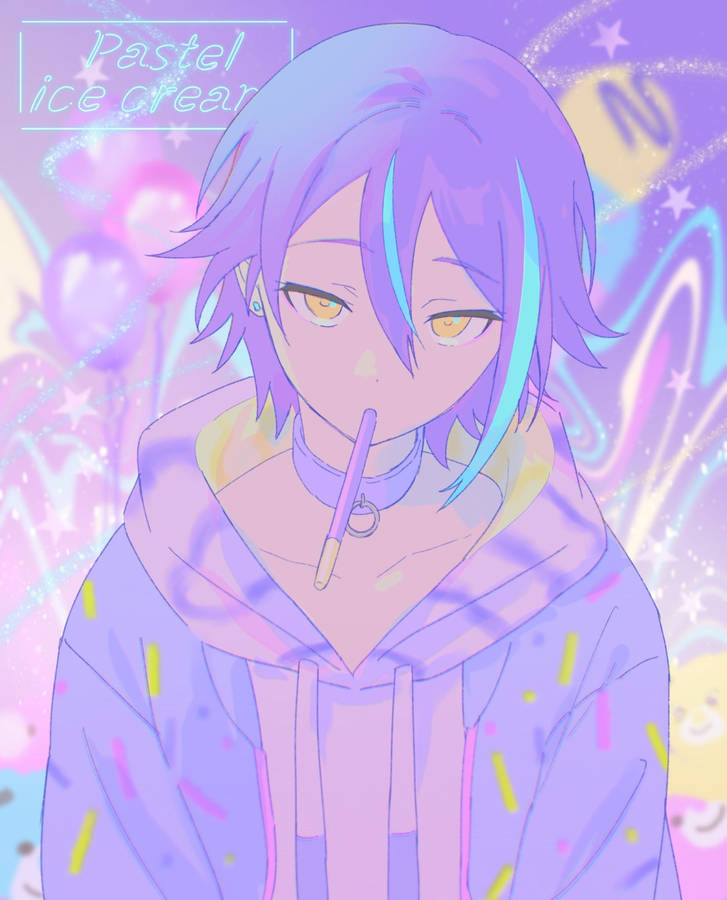 Pastel Goth Boy Wearing Jacket Wallpaper