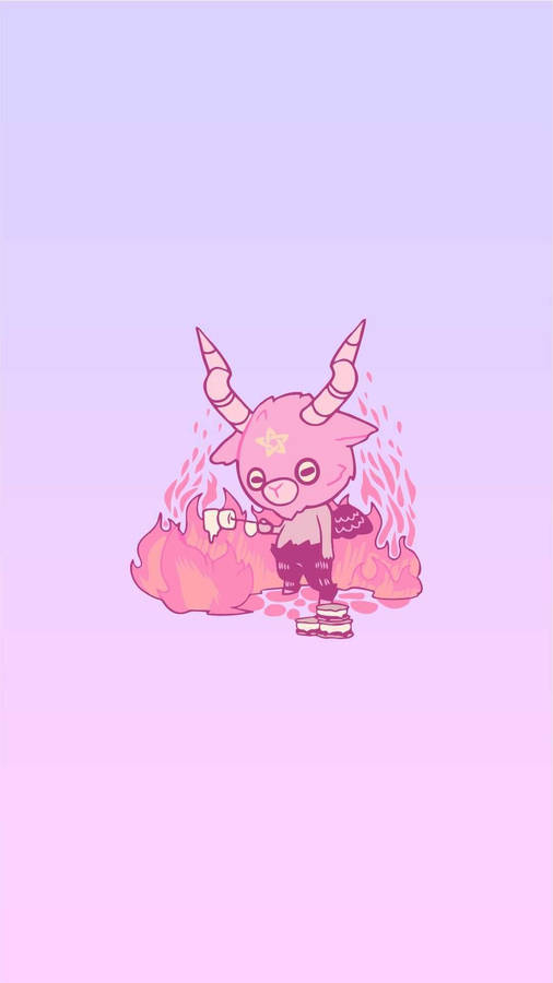 Pastel Goth Cute Winged Devil Wallpaper