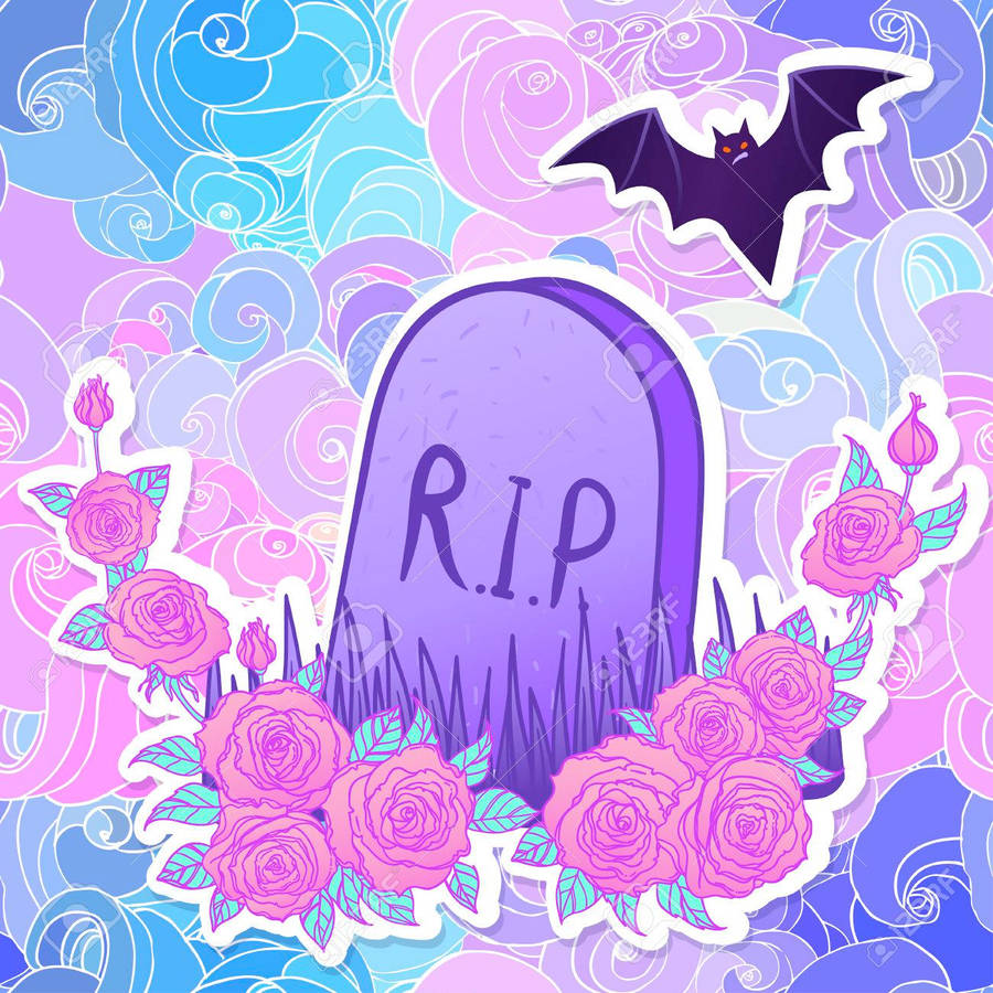 Pastel Goth Tombstone Wallpaper