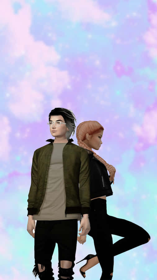 Pastel Imvu Couple Wallpaper