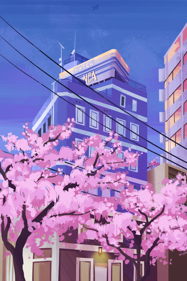 Pastel Japanese Aesthetic Blooming Sakura Wallpaper