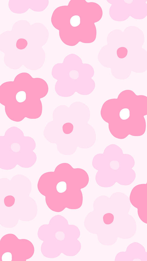 Pastel Minimalist Flower Print Wallpaper