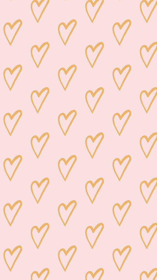 Pastel Minimalist Heart Pattern Wallpaper