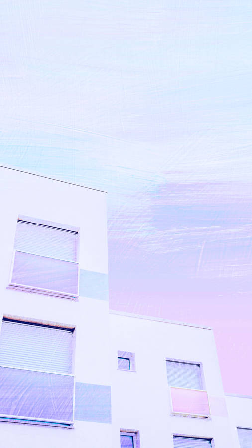 Pastel Minimalist White Building Wallpaper