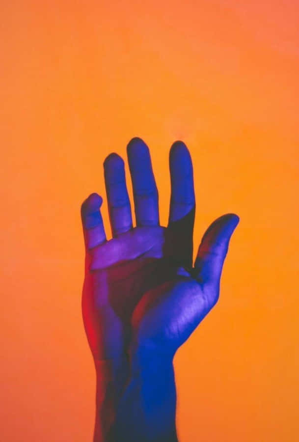 Pastel Orange Open Hand Wallpaper