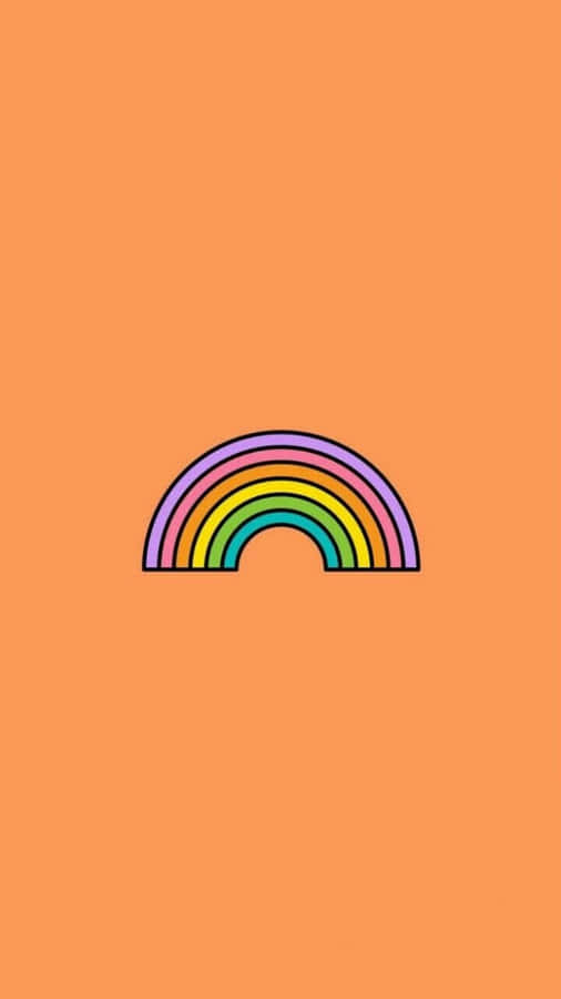 Pastel Orange Rainbow Mobile Wallpaper